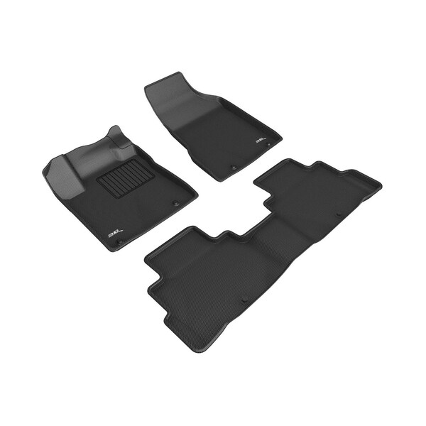 3D Mats Usa Custom Fit, Raised Edge, Black, Thermoplastic Rubber Of Carbon Fiber Texture, 3 Piece L1NS12701509 - main